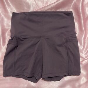 purple yoga biker shorts